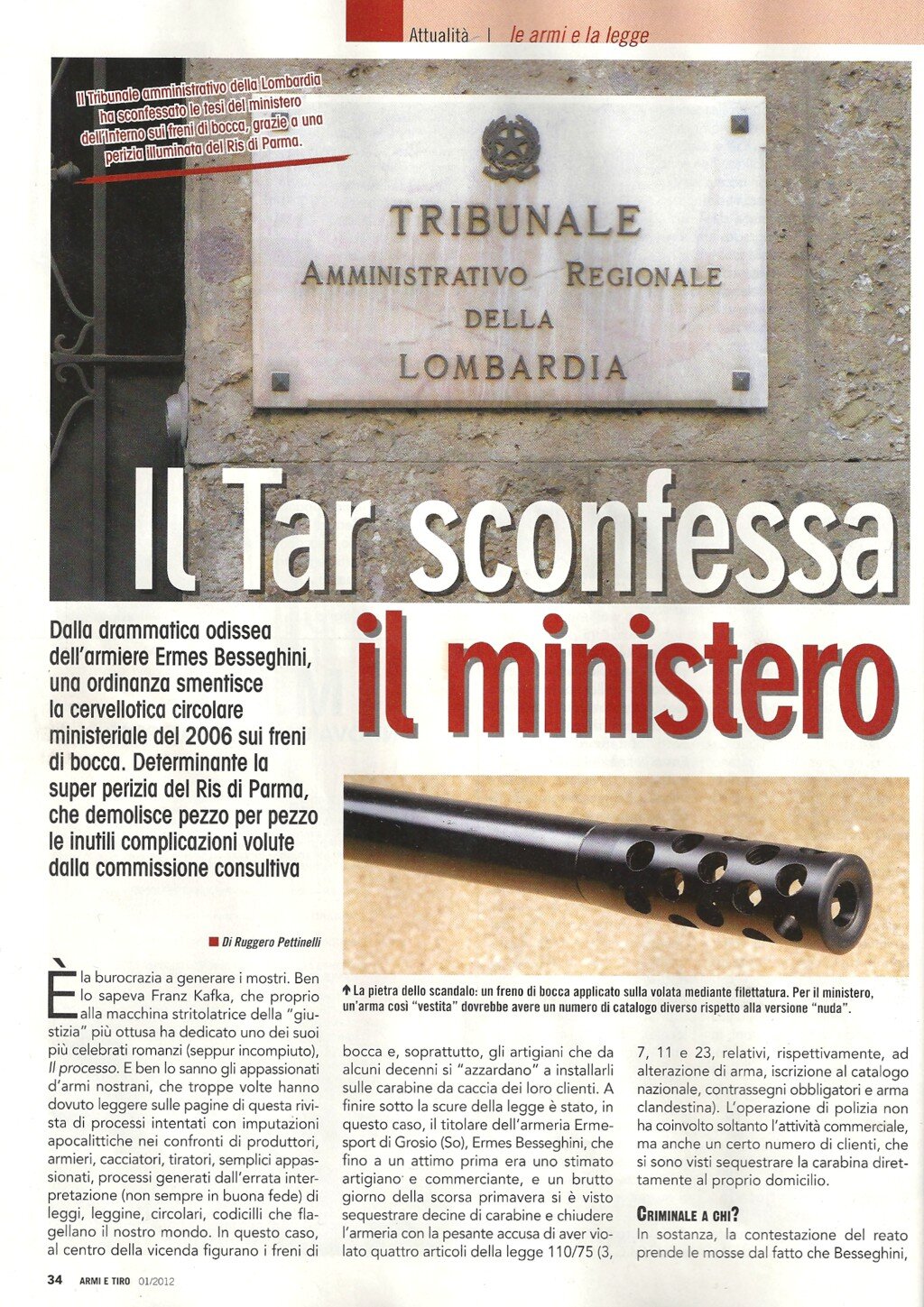 IL TAR SCONFESSA IL MINISTERO